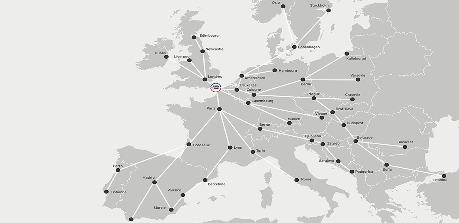 Map lignes Eurotunnel